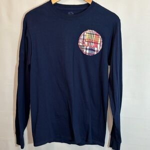 Fruit Of The Loom Long Sleeve T-Shirt Patchwork GRA 100% Cotton Logo S Stretchy